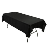 Polyester Tablecloth 60"×84" Black – Rectangle, Washable & Wrinkle-Resistant, Perfect for Parties