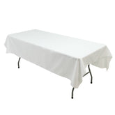 Polyester Tablecloth 60"×84" White – Rectangle, Washable & Wrinkle-Resistant, Perfect for Parties