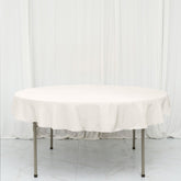 Polyester 70" Round Tablecloth Ivory - Durable & Wrinkle-Resistant Table Cover