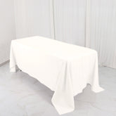 Premium Polyester 72"x120" Rectangle Tablecloth Ivory - 220GSM Stain-Resistant Table Cover