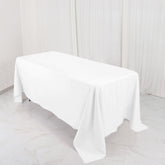 Premium Polyester 72"x120" Rectangle Tablecloth White - 220GSM Stain-Resistant Table Cover for Weddings & Event Decor