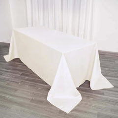 Polyester 90"x132" Rectangle Tablecloth Ivory - Seamless Wrinkle-Resistant Table Cover