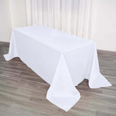 Polyester 90"x132" Rectangle Tablecloth White - Seamless Wrinkle-Resistant Design for Luxe Celebrations