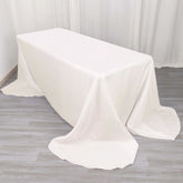 Polyester 90"x156" Rectangle Tablecloth Ivory - Rounded Corners and Seamless Table Cover