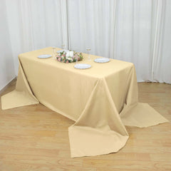 Polyester 90"x156" Rectangle Tablecloth Beige - Seamless Wrinkle-Resistant Table Cover
