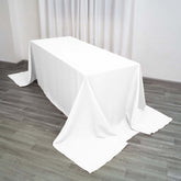 Polyester 90"x156" Rectangle Tablecloth White - Seamless Wrinkle-Resistant Design for Sophisticated Gatherings