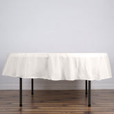 Polyester 90" Round Tablecloth Ivory - Stain & Wrinkle-Resistant Table Cover