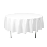 Premium Polyester 90" Round Tablecloth White - Stain and Wrinkle-Resistant 220GSM Table Cover for Weddings & Event Decor