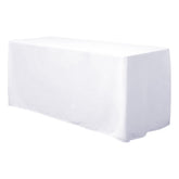 Fitted Polyester 48"x30" Rectangle Tablecloth White - Durable Table Cover for Everyday Use