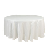 Lamour Satin 108" Round Tablecloth Ivory - Durable & Silk-Like Table Cover
