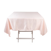 Lamour Satin 54"x54" Square Tablecloth Blush - Durable & Silk-Like Table Cover