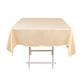 Lamour Satin 54"x54" Square Tablecloth Beige - Durable & Silk-Like Table Cover