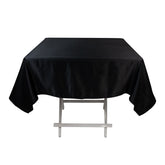 Lamour Satin 54"x54" Square Tablecloth Black - Durable & Silk-Like Table Cover for Weddings & Parties