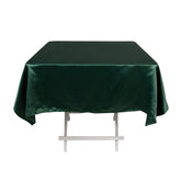 Lamour Satin 54"x54" Square Tablecloth Hunter Emerald Green - Durable & Silk-Like Table Cover