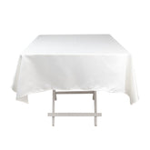 Lamour Satin 54"x54" Square Tablecloth Ivory - Durable & Silk-Like Table Cover