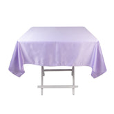 Lamour Satin 54"x54" Square Tablecloth Lavender Lilac - Durable & Silk-Like Table Cover