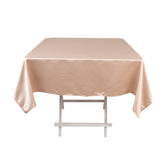 Lamour Satin 54"x54" Square Tablecloth Nude - Durable & Silk-Like Table Cover