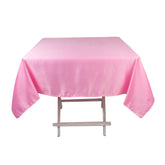 Lamour Satin 54"x54" Square Tablecloth Pink - Durable & Silk-Like Table Cover