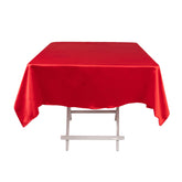 Lamour Satin 54"x54" Square Tablecloth Red - Durable & Silk-Like Table Cover