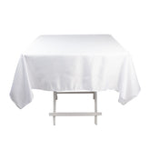 Lamour Satin 54"x54" Square Tablecloth White - Durable & Silk-Like Table Cover for Weddings & Parties
