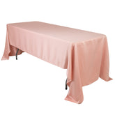 Lamour Satin 60"x126" Rectangle Tablecloth Dusty Rose - Soft & Silk-Like Table Cover