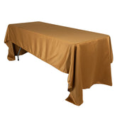 Lamour Satin 60"x126" Rectangle Tablecloth Gold - Soft & Silk-Like Table Cover for Upscale Dining