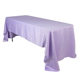 Lamour Satin 60"x126" Rectangle Tablecloth Lavender Lilac - Soft & Silk-Like Table Cover