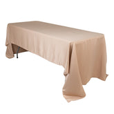 Lamour Satin 60"x126" Rectangle Tablecloth Nude - Soft & Silk-Like Table Cover