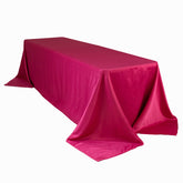 Lamour Satin 90"x156" Rectangle Tablecloth Fuchsia - Luxurious, Soft Seamless Table Cover