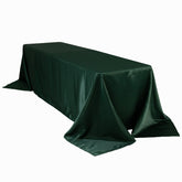 Lamour Satin 90"x156" Rectangle Tablecloth Hunter Emerald Green - Luxurious, Soft Seamless Table Cover