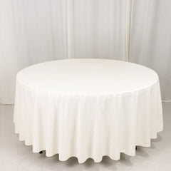 Scuba Round 108" Tablecloth Ivory - Wrinkle Free & Stain Resistant Table Cover