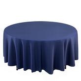 Scuba Round 108" Tablecloth Navy Blue - Wrinkle Free & Stain Resistant Table Cover