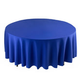 Scuba Round 108" Tablecloth Royal Blue - Wrinkle Free & Stain Resistant Table Cover