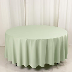 Scuba Round 108" Tablecloth Sage Green - Wrinkle Free & Stain Resistant Table Cover