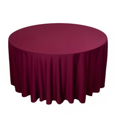Scuba Round 120" Tablecloth Burgundy - Wrinkle Free & Stain Resistant Seamless Table Cover