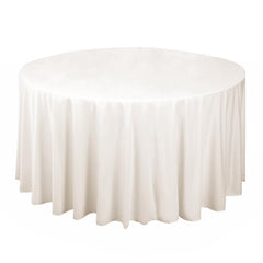 Scuba Round 120" Tablecloth Ivory - Wrinkle Free & Stain Resistant Seamless Table Cover