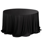 Scuba Round 132" Tablecloth Black - Wrinkle Free & Stain Resistant Seamless Table Cover for Weddings & Events