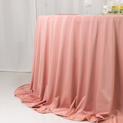 Scuba Round 132" Tablecloth Dusty Rose - Wrinkle Free & Stain Resistant Seamless Table Cover
