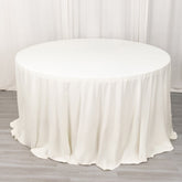 Scuba Round 132" Tablecloth Ivory - Wrinkle Free & Stain Resistant Seamless Table Cover