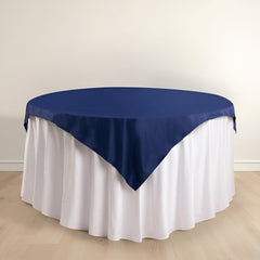 Scuba 54"x54" Table Overlay Square Tablecloth Navy Blue - Wrinkle Free & Stain Resistant Table Cover