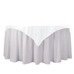 Scuba 54"x54" Table Overlay Square Tablecloth White - Wrinkle Free & Stain Resistant Table Cover