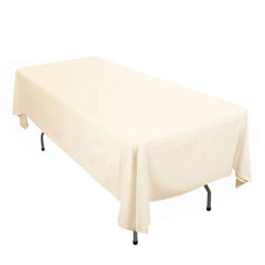 Scuba Rectangular 60"x102" Tablecloth Beige - Wrinkle Free & Stain Resistant Table Cover