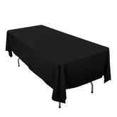 Scuba Rectangular 60"x102" Tablecloth Black - Wrinkle Free & Stain Resistant Table Cover for Weddings and Banquets
