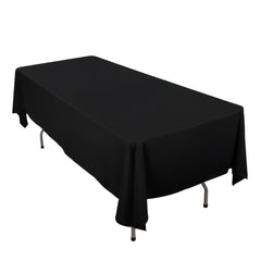 Scuba Rectangular 60"x102" Tablecloth Black - Wrinkle Free & Stain Resistant Table Cover for Weddings and Banquets