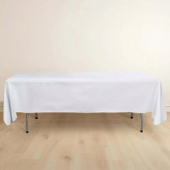 Scuba Rectangular 60"x102" Tablecloth White - Wrinkle Free & Stain Resistant Table Cover for Weddings and Banquets