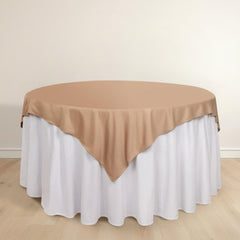 Scuba 70"x70" Table Overlay Square Tablecloth Nude - Wrinkle Free & Stain Resistant Table Cover
