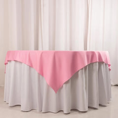 Scuba 70"x70" Table Overlay Square Tablecloth Pink - Wrinkle Free & Stain Resistant Table Cover