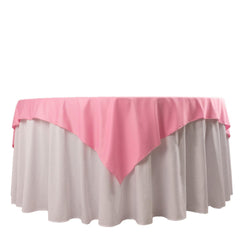 Scuba 70"x70" Table Overlay Square Tablecloth Pink - Wrinkle Free & Stain Resistant Table Cover