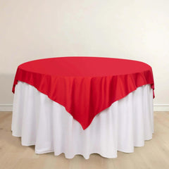 Scuba 70"x70" Table Overlay Square Tablecloth Red - Wrinkle Free & Stain Resistant Table Cover