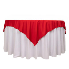 Scuba 70"x70" Table Overlay Square Tablecloth Red - Wrinkle Free & Stain Resistant Table Cover